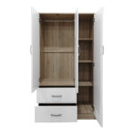 Three-door wardrobe with 2 drawers Lego in sonoma-white color 90x42x180cm - Image 3