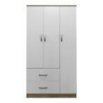 Three-door wardrobe with 2 drawers Lego in sonoma-white color 90x42x180cm - Image 4