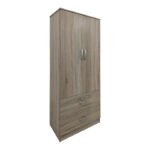 Two-door wardrobe with 2 drawers Lego in sonoma color 80x42x180cm