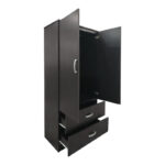 Two-door wardrobe with 2 drawers Lego in wenge color 80x42x180cm - Image 2