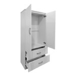 Two-door wardrobe with 2 drawers Lego in white color 80x42x180cm - Image 2