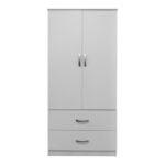Two-door wardrobe with 2 drawers Lego in white color 80x42x180cm - Image 4