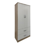 Two-door wardrobe with 2 drawers Lego in sonoma-white color 80x42x180cm