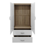 Two-door wardrobe with 2 drawers Lego in sonoma-white color 80x42x180cm - Image 3