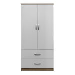 Two-door wardrobe with 2 drawers Lego in sonoma-white color 80x42x180cm - Image 4