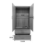 Two-door wardrobe with 2 drawers Lego in sonoma-white color 80x42x180cm - Image 6