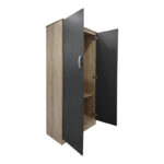 Two-door wardrobe Lego in sonoma-dark grey color 80x42x180cm - Image 2