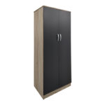 Two-door wardrobe Lego in sonoma-dark grey color 80x42x180cm