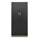 Two-door wardrobe Lego in sonoma-dark grey color 80x42x180cm - Image 4