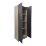 Two-door wardrobe Lego in sonoma-dark grey color 60x42x180cm - Image 2