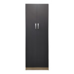 Two-door wardrobe Lego in sonoma-dark grey color 60x42x180cm - Image 4