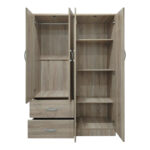 Four-door wardrobe with 2 drawers Lego in sonoma color 120.5x42x181cm - Image 3