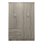 Four-door wardrobe with 2 drawers Lego in sonoma color 120.5x42x181cm - Image 4