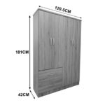 Four-door wardrobe with 2 drawers Lego in sonoma color 120.5x42x181cm - Image 5