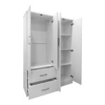 Four-door wardrobe with 2 drawers Lego in white color 120.5x42x181cm - Image 2