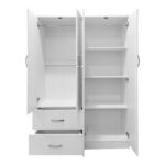 Four-door wardrobe with 2 drawers Lego in white color 120.5x42x181cm - Image 3