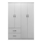 Four-door wardrobe with 2 drawers Lego in white color 120.5x42x181cm - Image 4