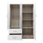 Four-door wardrobe with 2 drawers Lego in sonoma-white color 120.5x42x181cm - Image 3