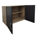 Two-door wardrobe loft Lego in sonoma-dark grey color 79x41.5x60cm - Image 2