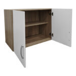 Two-door wardrobe loft Lego in sonoma-white color 79x41.5x60cm - Image 2