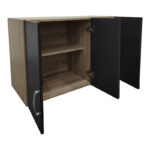 Three-door wardrobe loft Lego in sonoma-dark grey color 90x41.5x60cm - Image 2