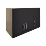 Three-door wardrobe loft Lego in sonoma-dark grey color 90x41.5x60cm