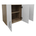 Three-door wardrobe loft Lego in sonoma-white color 90x41.5x60cm - Image 2
