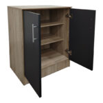 Shoe cabinet for 6 pairs of shows Souken in sonoma-dark grey color 60x40x80cm - Image 2