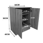 Shoe cabinet for 6 pairs of shows Souken in sonoma-dark grey color 60x40x80cm - Image 5