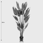 Ornamental plant in pot Lucky Inart green D80x180cm - Image 3