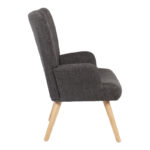Armchair Gerlina dark grey fabric and legs in natural color 71x64x94cm - Image 3
