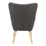 Armchair Gerlina dark grey fabric and legs in natural color 71x64x94cm - Image 5