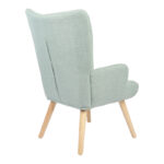 Armchair Gerlina mint  fabric and legs in natural color 71x64x94cm - Image 2