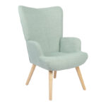 Armchair Gerlina mint  fabric and legs in natural color 71x64x94cm