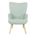 Armchair Gerlina mint  fabric and legs in natural color 71x64x94cm - Image 4