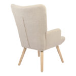 Armchair Gerlina cream fabric and legs in natural color 71x64x94cm - Image 2