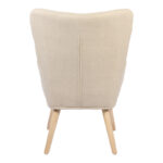 Armchair Gerlina cream fabric and legs in natural color 71x64x94cm - Image 5
