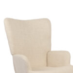Armchair Gerlina cream fabric and legs in natural color 71x64x94cm - Image 6