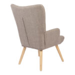 Armchair Gerlina grey-beige fabric and legs in natural color 71x64x94cm - Image 2