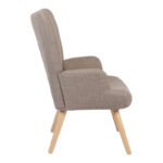 Armchair Gerlina grey-beige fabric and legs in natural color 71x64x94cm - Image 3