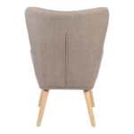 Armchair Gerlina grey-beige fabric and legs in natural color 71x64x94cm - Image 5