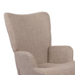 Armchair Gerlina grey-beige fabric and legs in natural color 71x64x94cm - Image 6