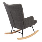 Rotating armchair Jianna dark grey fabric and legs in natural color 79x64x89cm - Image 2