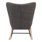 Rotating armchair Jianna dark grey fabric and legs in natural color 79x64x89cm - Image 5