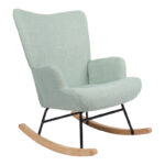 Rotating armchair Jianna mint fabric and legs in natural color 79x64x89cm