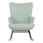 Rotating armchair Jianna mint fabric and legs in natural color 79x64x89cm - Image 4