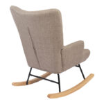 Rotating armchair Jianna grey-beige fabric and legs in natural color 79x64x89cm - Image 2