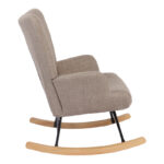 Rotating armchair Jianna grey-beige fabric and legs in natural color 79x64x89cm - Image 3