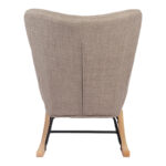Rotating armchair Jianna grey-beige fabric and legs in natural color 79x64x89cm - Image 5