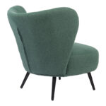 Armchair Nagreta green fabric and metal legs in black color 77x73x74cm - Image 2